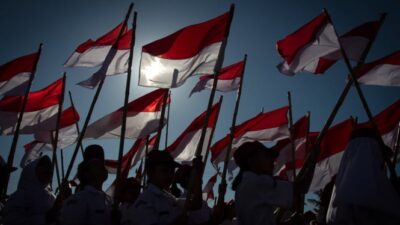 Bendera Merah Putih Berkibar di Perbatasan RI-Timor Leste sebagai Peringatan Hari Pahlawan