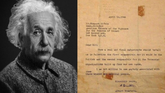 Surat Viral dari Albert Einstein dan Ramalan Kehancuran Negeri Israel