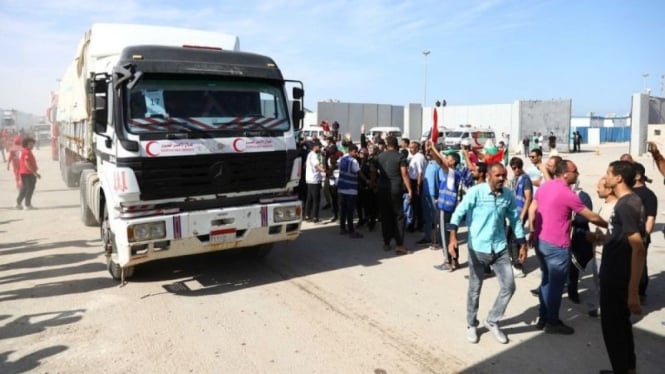 Bantuan Kemanusiaan Terhenti, Truk-truk Tak Lagi Masuk Gaza