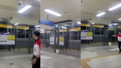 Atap Stasiun LRT Jabodebek Cawang Bocor Akibat Tingginya Curah Hujan