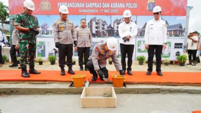 Ground Breaking Asrama Polresta Samarinda: Target Selesai 8 Bulan