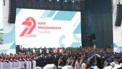 Prabowo Hadiri, Ribuan Personel Amankan HUT Bhayangkara ke-79 di Monas