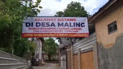 Penjelasan Viral Spanduk ‘Selamat Datang di Desa Maling’ Pamekasan